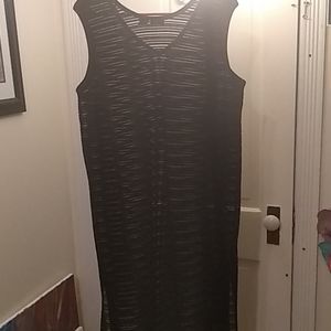 NWOT Black Semi-Sheer Striped Cover up